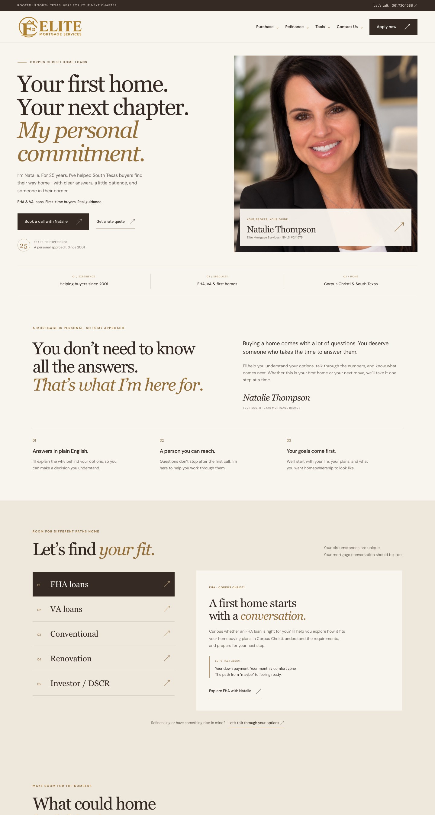 Actual Elite Mortgage Services website design